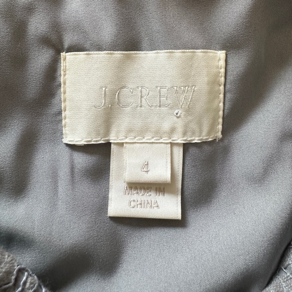 J. Crew Tinsley Dress Leavers Lace Grey A9023 (Size 4) - Picture 7 of 7
